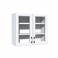 Corp superior vitrina 80 cu 2 usi Zebra MDF alb drept Corp superior vitrina 80 cu 2 usi Zebra MDF alb drept
